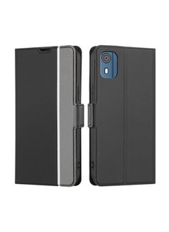 Case Cover For For Nokia C02 TA-1522 Twill Texture Side Button Leather Phone Case(Black)