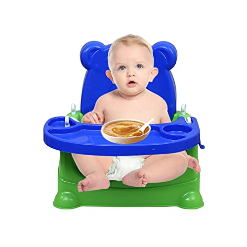 Goyal's 6-in-1 Baby Booster Seat Cum Swing with Feeding Tray - Green Blue - Image 1