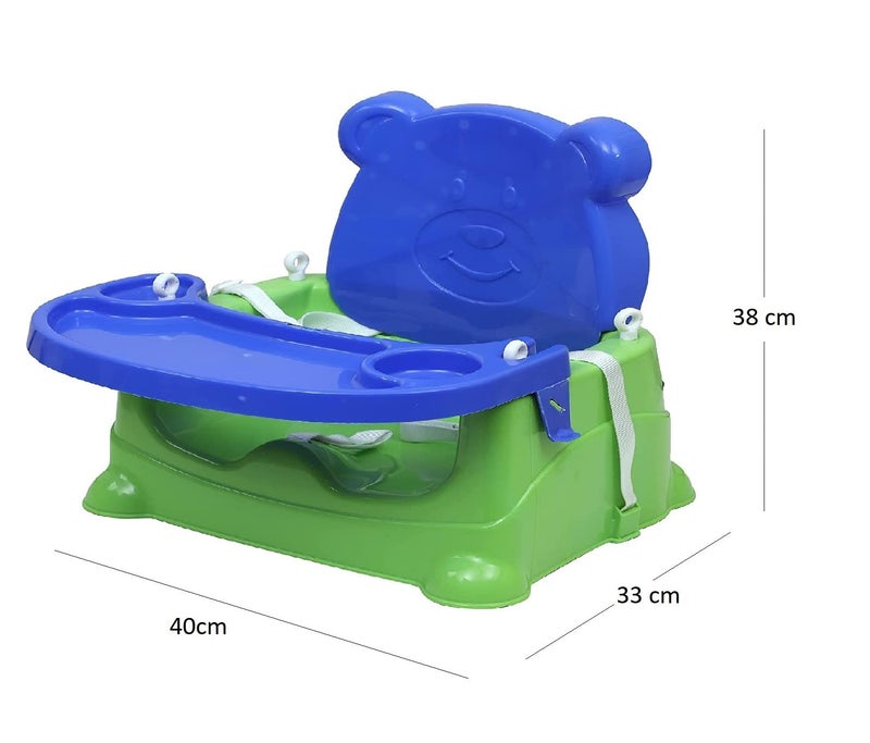 Goyal's 6-in-1 Baby Booster Seat Cum Swing with Feeding Tray - Green Blue - Image 4
