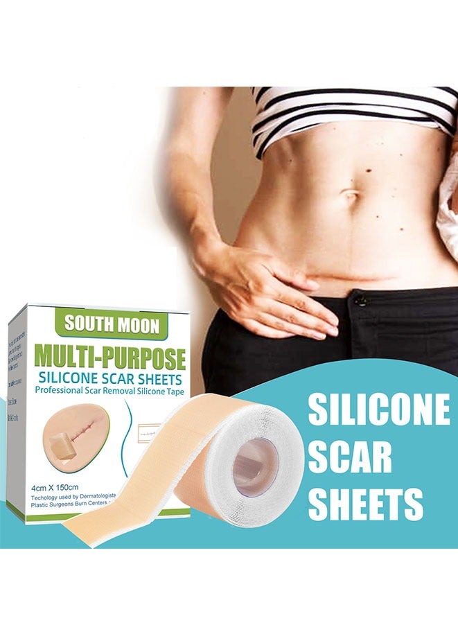 SOUTH MOON Silicone Scar Tape Silicone Strips Reusable, Professional Scar Removal Sheets for C-Section Surgery Burn Keloid Acne et - Image 2