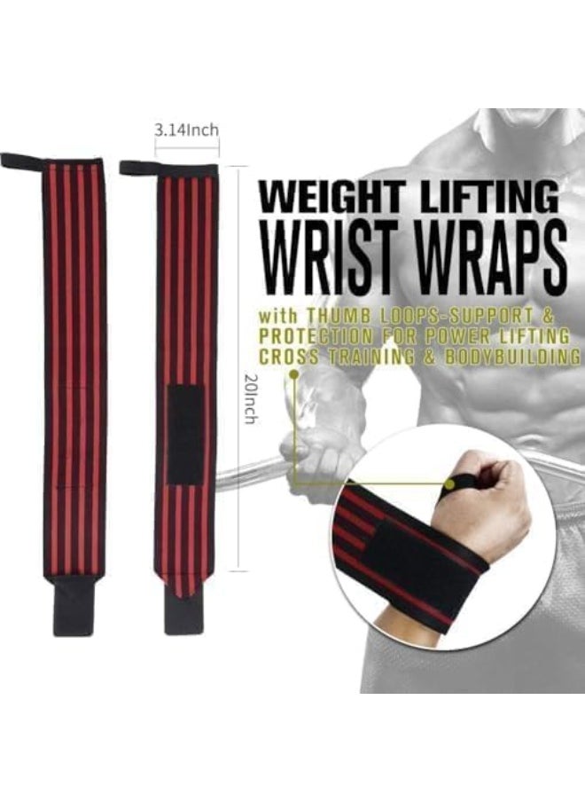 Generic 1 Pair Wrist Wraps Thumb Loops for Weightlifting, Bodybuilding and Strength Training, Helps Develop Muscle, Increase and Improve Workout Results  - Image 3
