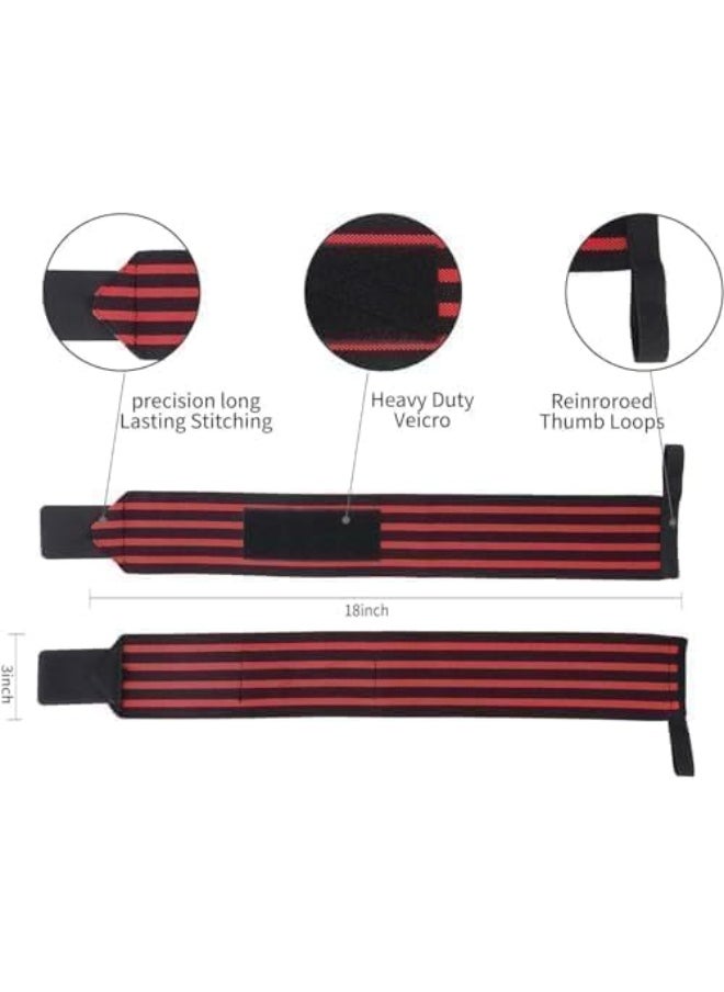 Generic 1 Pair Wrist Wraps Thumb Loops for Weightlifting, Bodybuilding and Strength Training, Helps Develop Muscle, Increase and Improve Workout Results  - Image 2