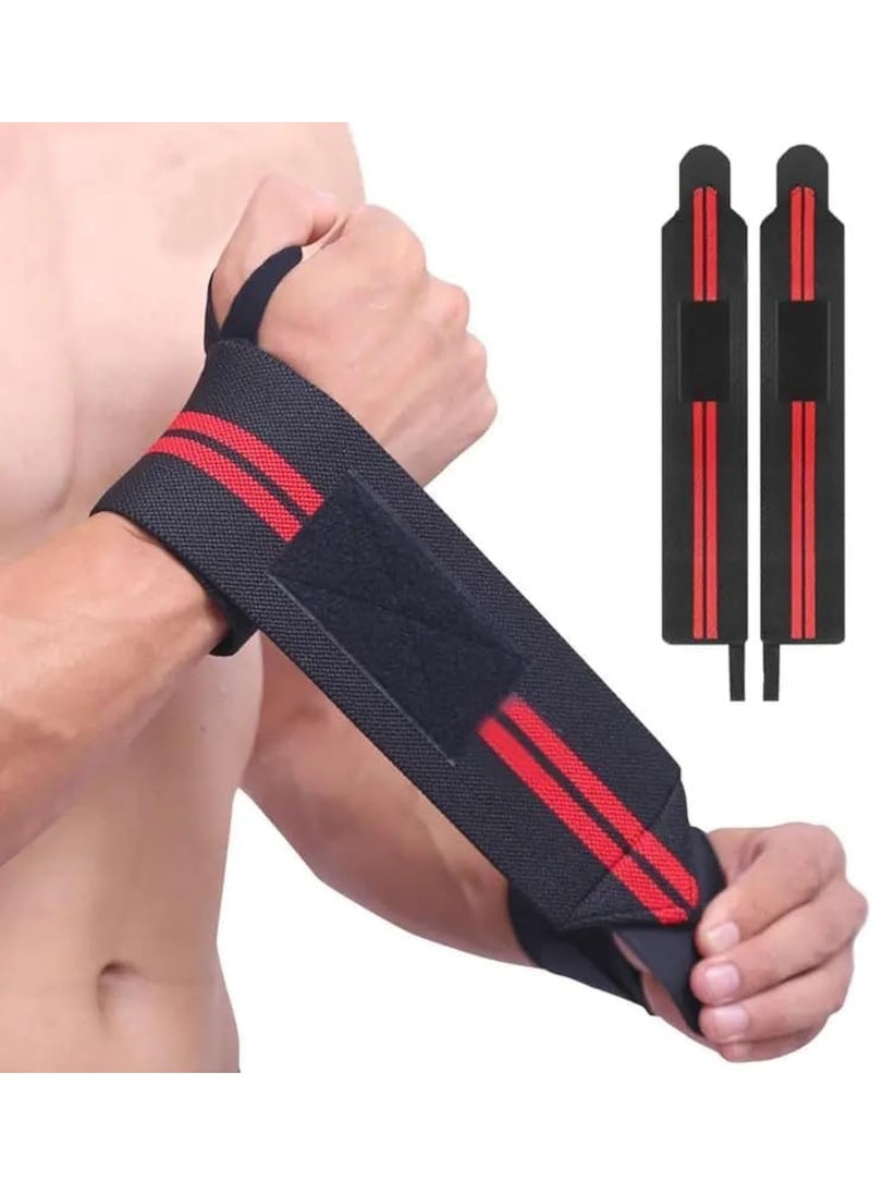 Generic 1 Pair Wrist Wraps Thumb Loops for Weightlifting, Bodybuilding and Strength Training, Helps Develop Muscle, Increase and Improve Workout Results  - Image 1