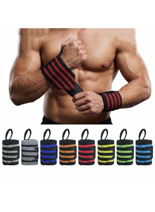1 Pair Wrist Wraps Thumb Loops for Weightlifting, Bodybuilding and Strength Training, Helps Develop Muscle, Increase and Improve Workout Results - Image 1