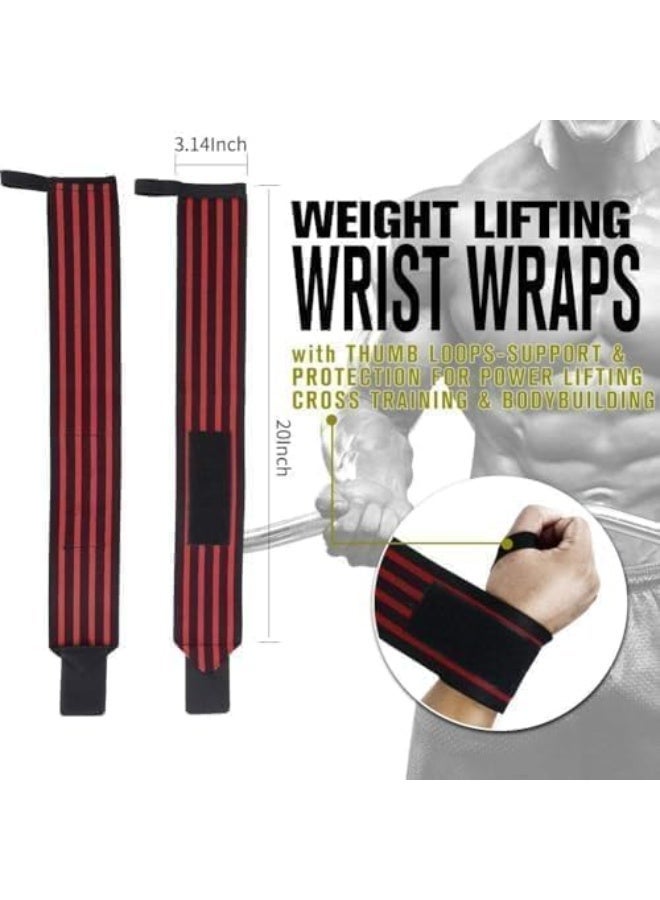1 Pair Wrist Wraps Thumb Loops for Weightlifting, Bodybuilding and Strength Training, Helps Develop Muscle, Increase and Improve Workout Results - Image 4