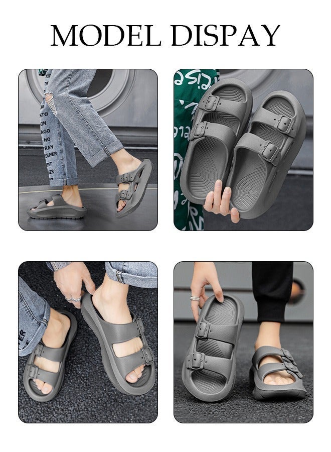 DUNISO Men's slippers Summer Sandals Lightweight Slide Sandal with Non-slip Soles Thick Sole Beach Slipper Breathable Slip-on Sandal House Flat Slipper for Indoor and Outdoor - Image 3