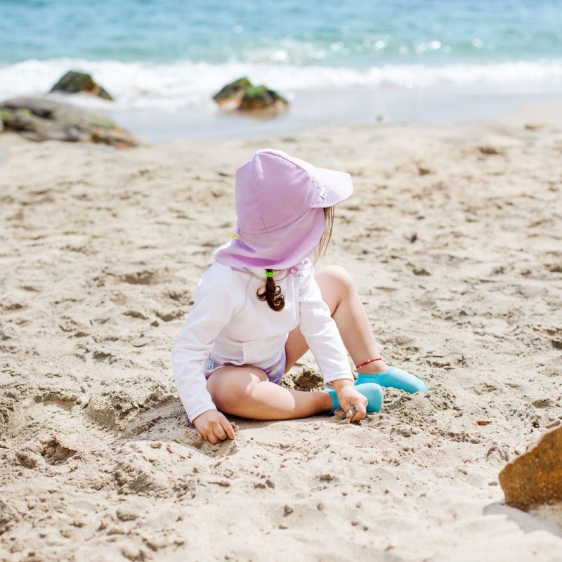 green sprouts i play. Toddler Flap Sun Protection Swim Hat, Light Pink, 2T-4T - Image 3