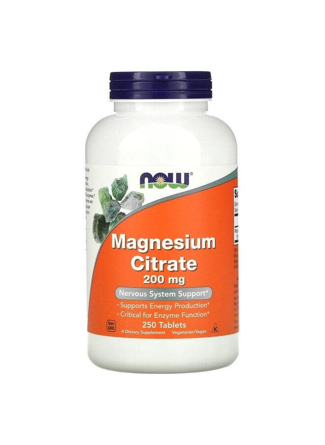now Magnesium Citrate, 200 mg, 250 Tablets  - Image 1