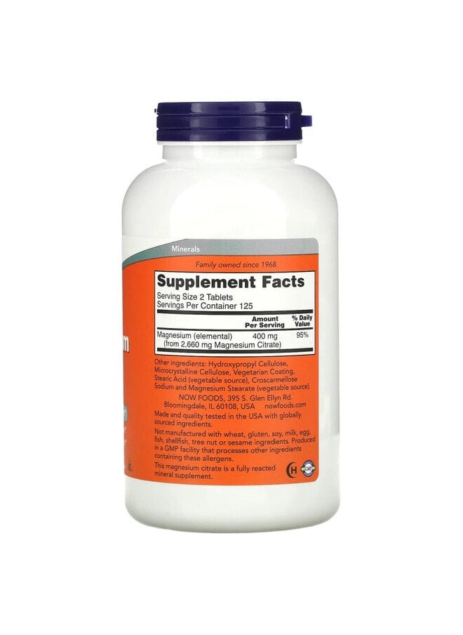now Magnesium Citrate, 200 mg, 250 Tablets  - Image 2