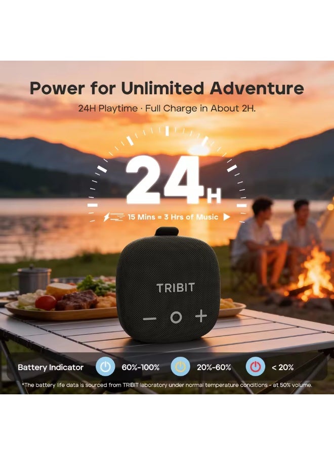 تريبيت مكبر صوت بلوتوث محمول TRIBIT StormBox Micro 3، بقوة 13 واط، مناسب للدراجات، مقاوم للماء بمعيار IP68، يعمل لمدة 24 ساعة، مثالي للتخييم والمشي لمسافات طويلة في الهواء الطلق. - Image 4
