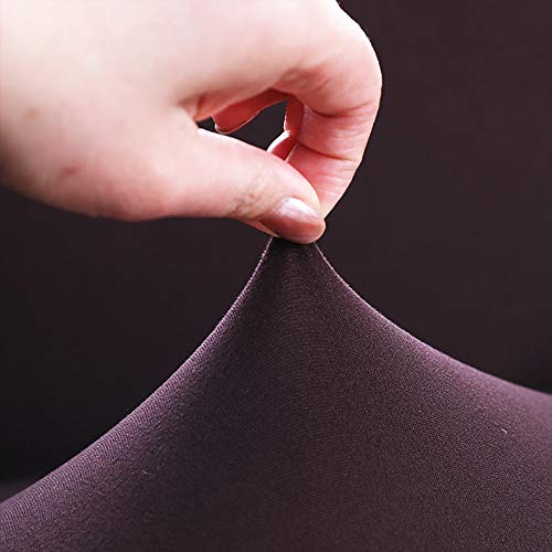 LUXTON HOME Universal Elastic Sofa Cover Stretchable Slipcover for Any Type of Sofa | Spandex Jacquard Fabric | Easy Installation & Washable | Living Room,Office (Chocolate Brown, Three Seater) - Image 5