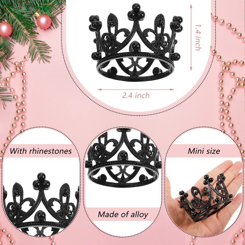 Fabbay 15 Pieces Crown Cake Topper Mini Crowns for Flower Bouquet Princess Cupcake Toppers Tiara Cupcake Decor for Women Lady Birthday Bridal Wedding Royal Themed Party Decorations(Elegant Style) - Image 2