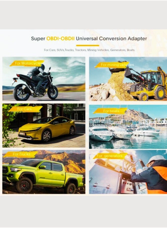 GODIAG - Godiag GT108 C Configuration OBDI-OBDII Universal Conversion Adapter Can For Cars, SUVs, Trucks, Tractors, Mining Vehicles, Generators, Boats, Motorcycles - Image 1