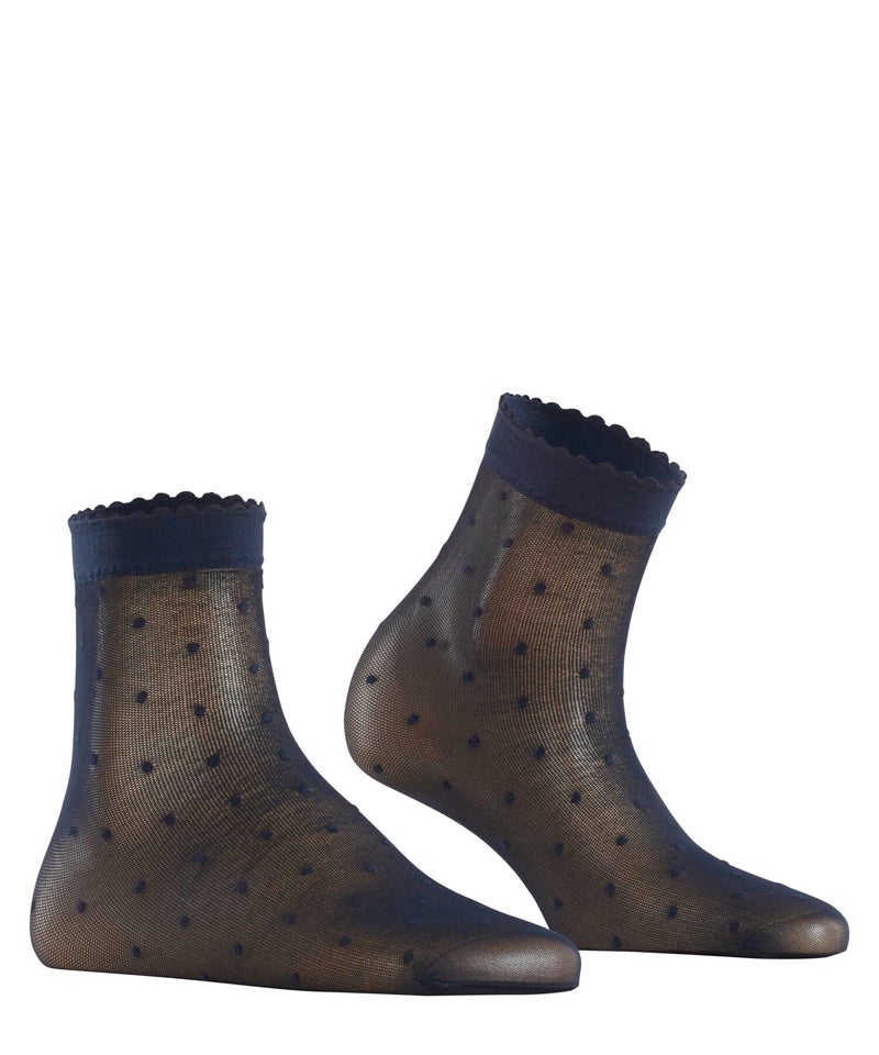 FALKE Women's Dot Dress Sock, Ultra Sheer Fine Mesh Socks, Low Calf High Ankle, Work or Casual, Blue (Marine 6179), US 5-7.5 (EU 35-38 Î™ UK 2.5-5), 1 Pair - Image 2
