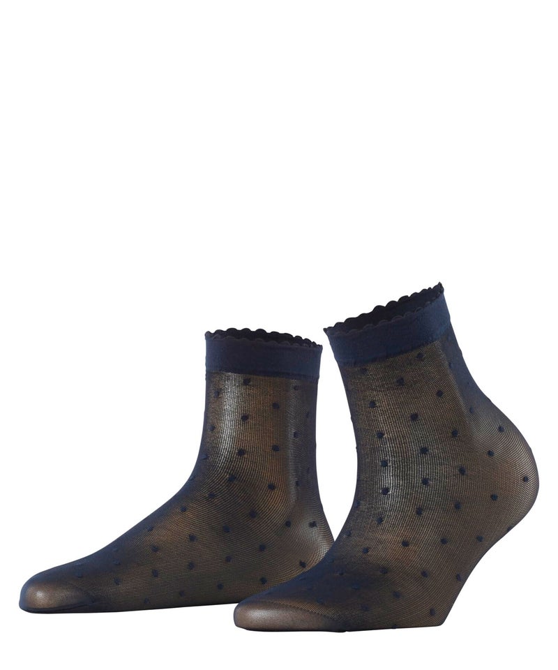 FALKE Women's Dot Dress Sock, Ultra Sheer Fine Mesh Socks, Low Calf High Ankle, Work or Casual, Blue (Marine 6179), US 5-7.5 (EU 35-38 Î™ UK 2.5-5), 1 Pair - Image 1