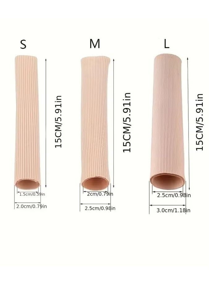 15cm Silicone Tube Toe Gel Protection Covering Finger And Toe Fabric Gel Bandage Corns For Blisters, Calluses, Pain Relief Upholstered Insole Cut-out Toe Tube Sleeve Made Of Elastic Fabric Lined Silicone Toe Sleeve Protector To Relieve Toe Pain - Image 4
