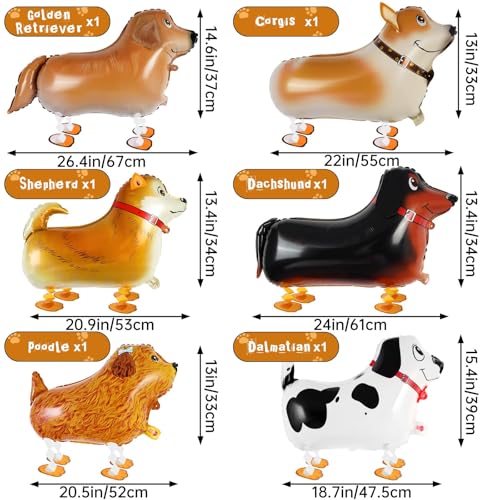 KINYFY 6 Pcs Walking Dogs BalloonsDog Party DecorationsWalking Animal Balloons Dog Birthdays Parties Supplies for Kids Animal Puppy Theme Birthday Party Decor - Image 5