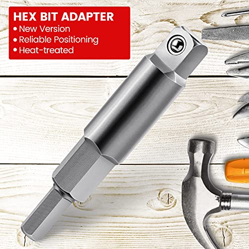 ANCIRS 2 Pack 3/16 to 5/16 Service Wrench Hex Key Adapter, Ratchet Wrench Hexagon Bit Adapter Kit, HVAC Valve Opener for Air Conditioning Refrigeration Equipment Repair-Silver Finish - Image 4