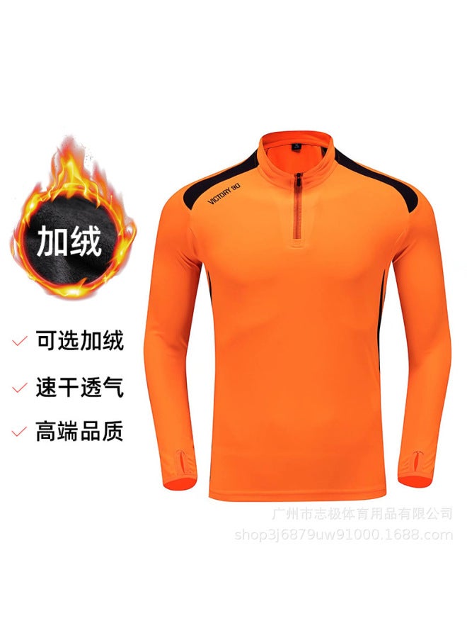 Orange With Black Border-warm With Velvet Football Jersey - Image 1
