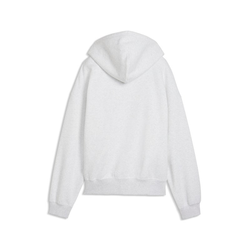 PUMA Essentials Oversized Full-Zip Fleece Womens White Hoodie - Image 5