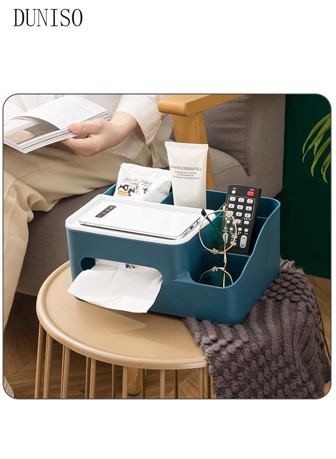 DUNISO Multifunctional desktop tissue storage box, makeup storage box, pen and watch storage box suitable for home, office, restaurant, RV - Image 2