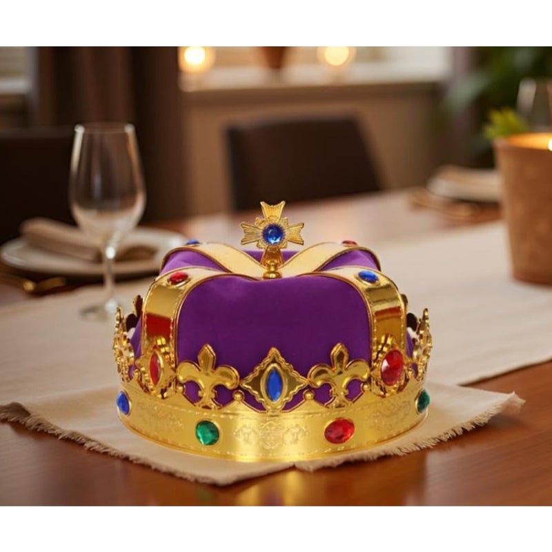 NOONRoyal مرصع بالجواهر تاج الملك للجنسين أزياء الهالوين للحفلات الراقصة والحفلات التنكرية 444 - Image 4