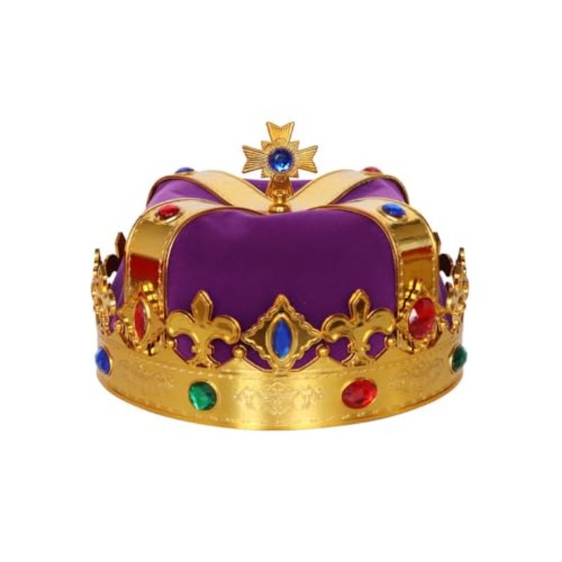 NOONRoyal مرصع بالجواهر تاج الملك للجنسين أزياء الهالوين للحفلات الراقصة والحفلات التنكرية 444 - Image 1
