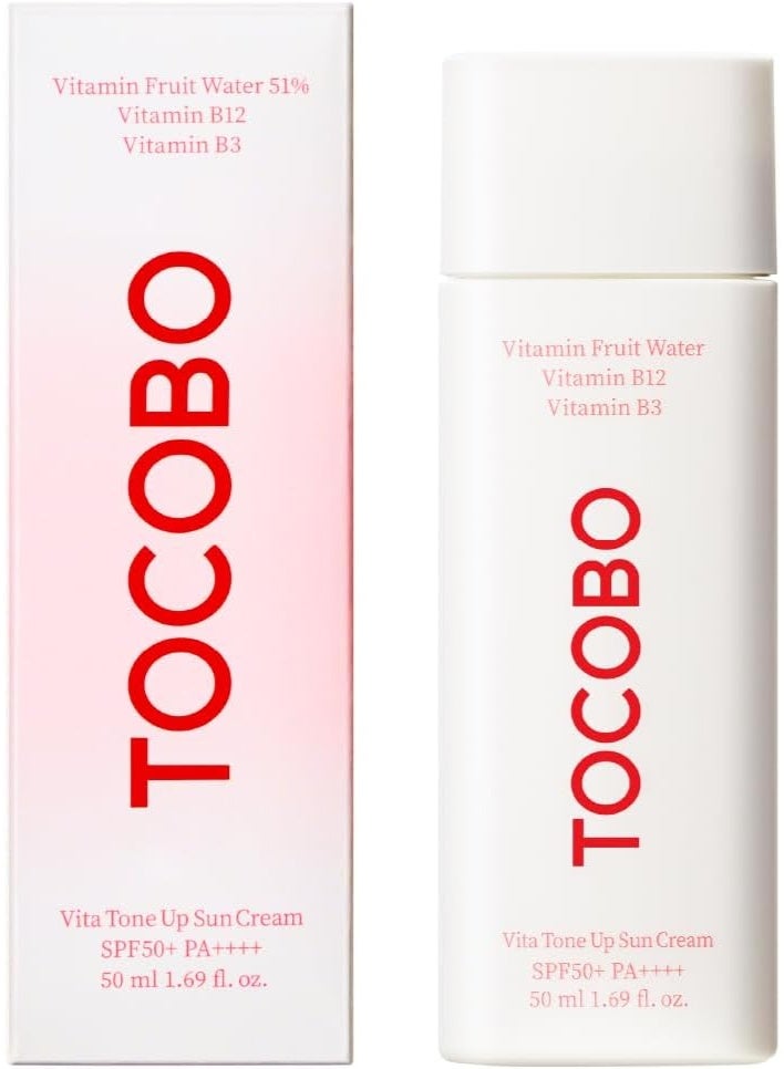 Tocobo Vita Tone Up Sun Cream SPF50+ PA++++ (50ml) – Vegan Brightening & Hydrating Sunscreen - Image 1