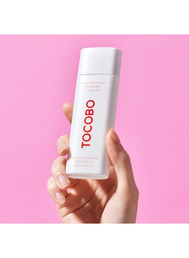 Tocobo Vita Tone Up Sun Cream SPF50+ PA++++ (50ml) – Vegan Brightening & Hydrating Sunscreen - Image 3