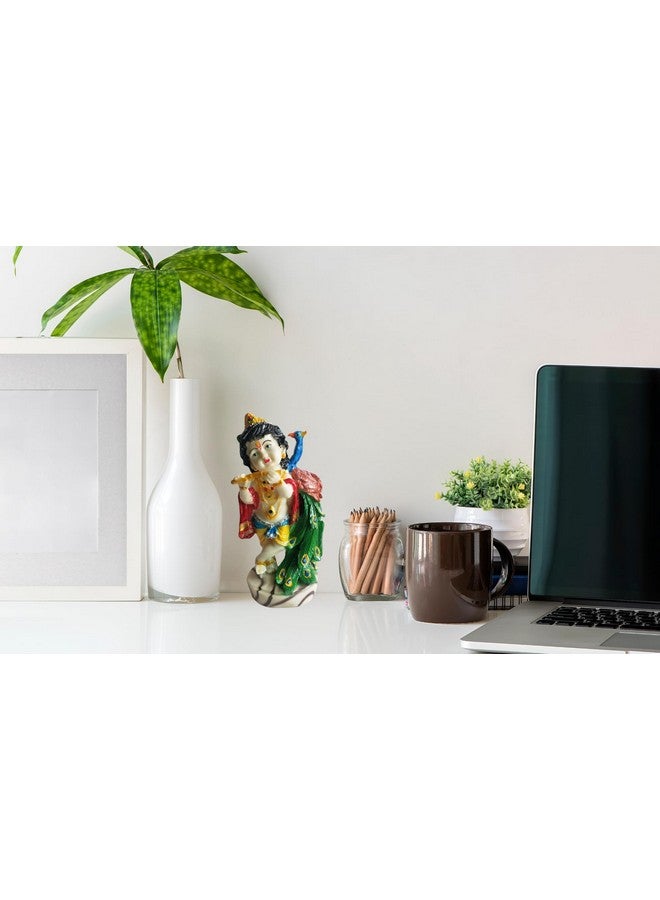 سالفوس أب سولوشنز تمثال كريشنا القائم المصنوع يدويًا من غبار الرخام من Salvus APP SOLUTIONS للديكور المنزلي والمكتبي، هدية، تحفة فنية (5.5 بوصة) - Image 1