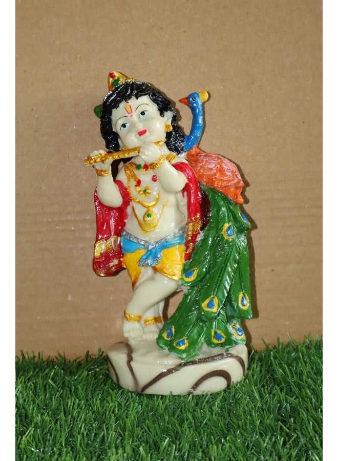 سالفوس أب سولوشنز تمثال كريشنا القائم المصنوع يدويًا من غبار الرخام من Salvus APP SOLUTIONS للديكور المنزلي والمكتبي، هدية، تحفة فنية (5.5 بوصة) - Image 4