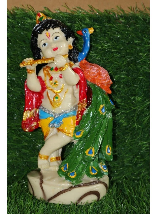 سالفوس أب سولوشنز تمثال كريشنا القائم المصنوع يدويًا من غبار الرخام من Salvus APP SOLUTIONS للديكور المنزلي والمكتبي، هدية، تحفة فنية (5.5 بوصة) - Image 3