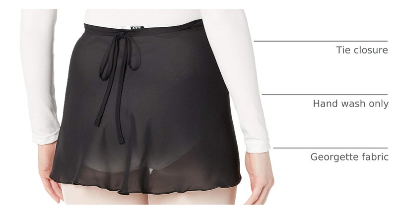 Bloch Dance Women's Vera Georgette Ballet Wrap Skirt, Black, One Size - Image 3