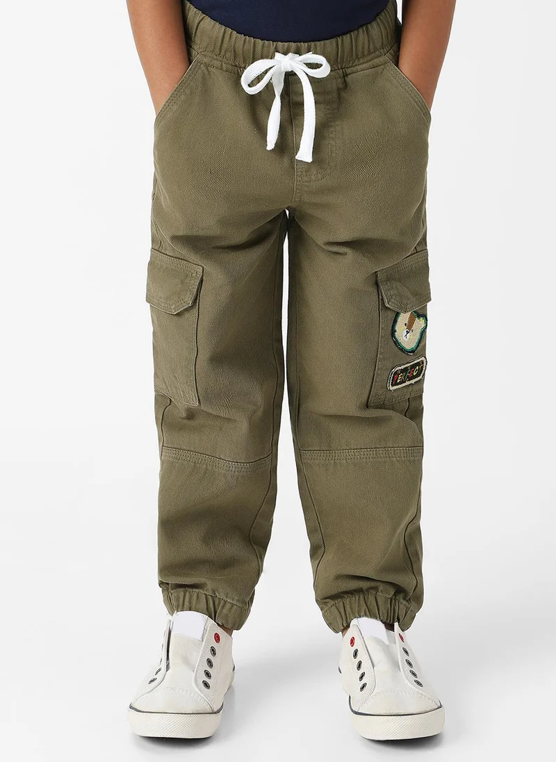 Nautinati Nautinati Boys Bear Patch Denim Cargo Style Joggers