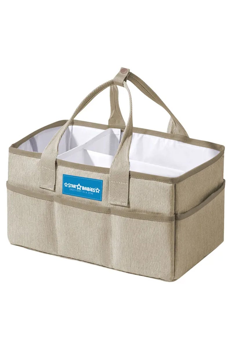 Star Babies Diaper Caddy Organizer New - Khaki - Image 1