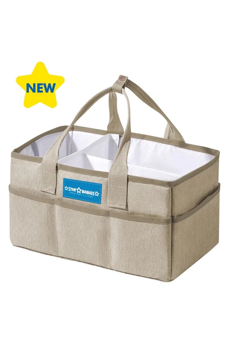 Star Babies Diaper Caddy Organizer New - Khaki - Image 2