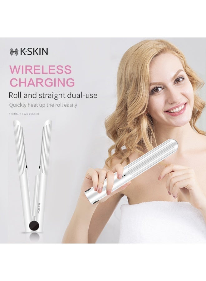 K.SKIN 2-in-1 Cordless Hair Straightener/Curler - 3D floating heating panel, 3 temperature settings, maximum temperature up to 200°C, USB charging for easy portability. - Image 3