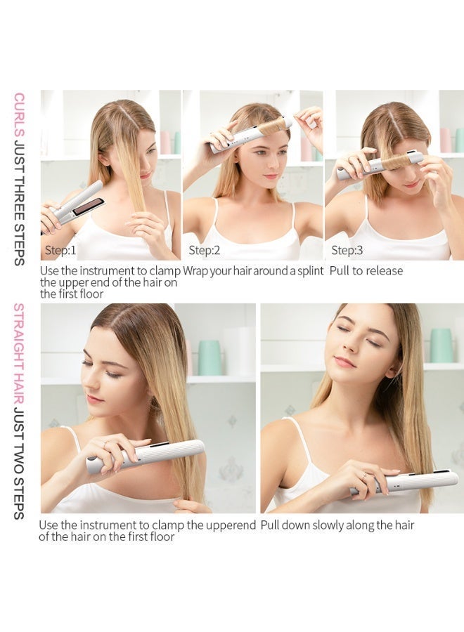 K.SKIN 2-in-1 Cordless Hair Straightener/Curler - 3D floating heating panel, 3 temperature settings, maximum temperature up to 200°C, USB charging for easy portability. - Image 5