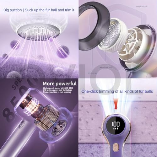 OVIOL Fabric Shaver Lint Remover for Clothes Led Display 3 Speed Rechargeable Portable Type C 2000mah Battery Fabric Ball Shaver Electric Lint Remover for Clothes Furniture Extra Blade (Multicolor) - Image 5