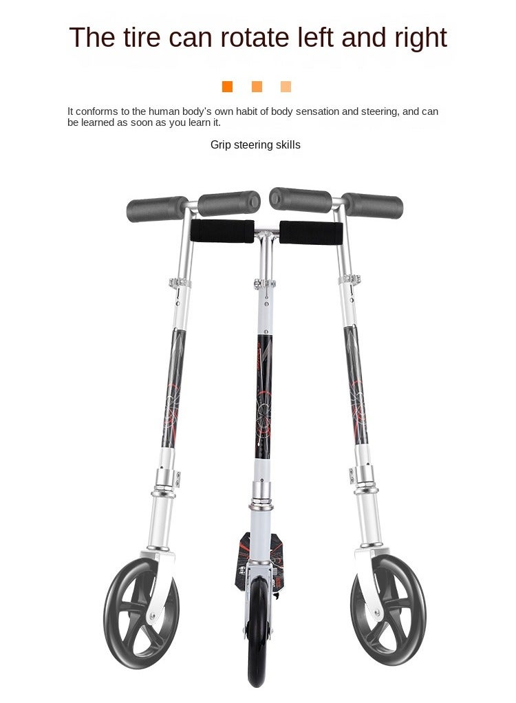 Scooters for Adults Teens Kick Scooter with Adjustable Height Dual Suspension and Shoulder Strap 8 inches Big Wheels Scooter Smooth Ride Commuter Scooter Best Gift for Kids Age 10 Up  - Image 3