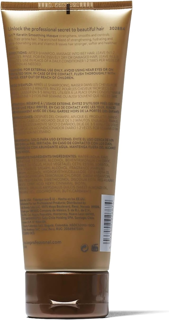 ION Keratin Smoothing Masque - Nourishing Hair Conditioner Mask, 170ml - Image 2