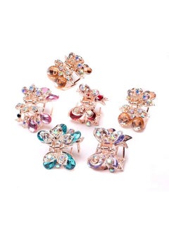 Fodattm 6 Pcs Women Lady Alloy Rhinestone Noslip Mini Hair Claw Small Bang Jaw Clip Hair Clamp Hair Grip Hair Pin (B#)  - Image 1