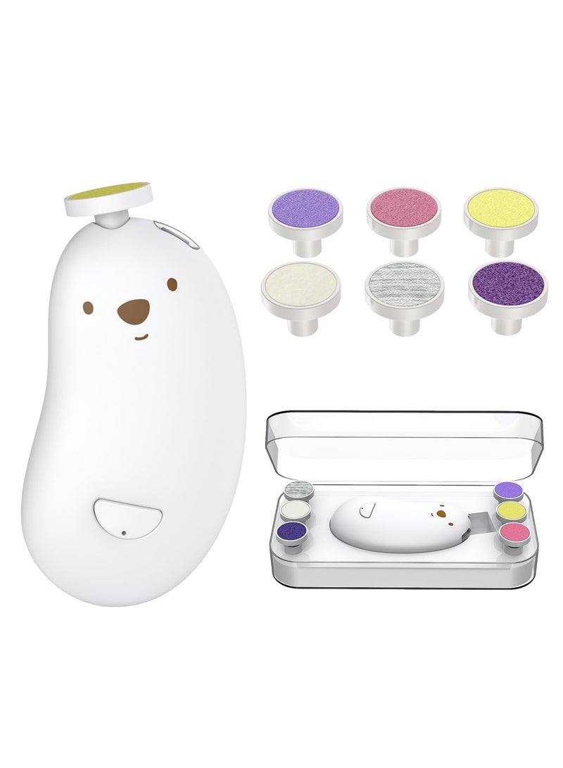Barakah Baby Nail Trimmer Electric, Rechargeable Baby Nail Clippers with 6 Grinding Heads and LED Light, Safe Baby Nail File Set for Newborn Toddler Toes & Fingernails Polish, Trim Care, Ergonomic Grip - Image 1