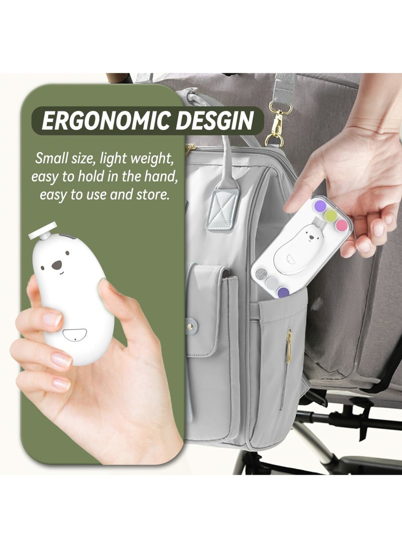 Barakah Baby Nail Trimmer Electric, Rechargeable Baby Nail Clippers with 6 Grinding Heads and LED Light, Safe Baby Nail File Set for Newborn Toddler Toes & Fingernails Polish, Trim Care, Ergonomic Grip - Image 5