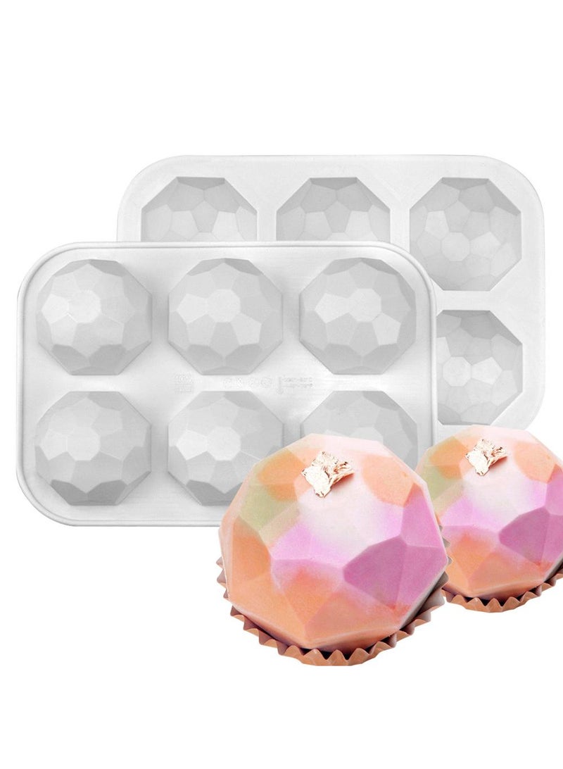 general 2 Pcs DIY Chocolate Mold Sugar Flipping Silicone Mold Gemstone French Mousse Cake Mold - Image 1
