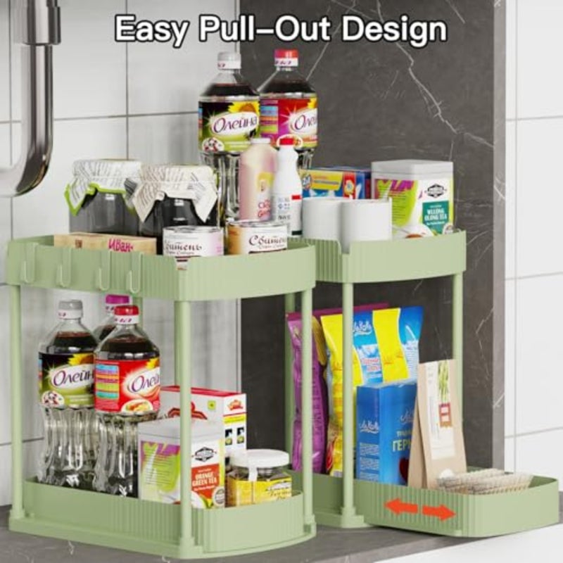 2 Pack Multi-Purpose Pull-Out Storage Organizers, Under Sk Organizers and Storage for Bathroom and Kitchen, Under Cabet Organizers and storage - Image 4