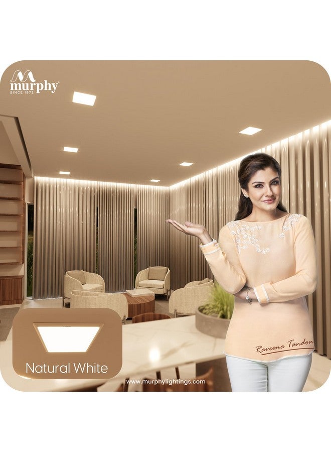 Murphy Trimless Square LED Panel Light - 12W Natural White | Glare-Free, Recessed Ceiling Downlight for Home & Commercial - Pack of 10 - Image 5