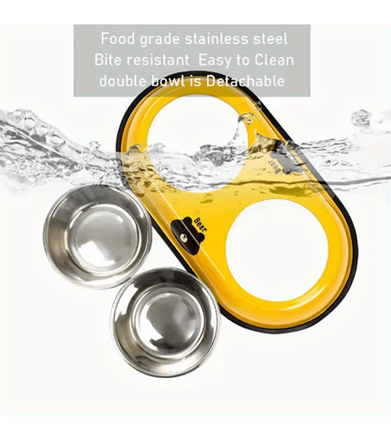 Ocean Blue Anti Slip Double Stainless Steel Pet Bowls Removable Food Water Feeder For Dogs Cats Easy Clean No Spill Small - Image 3
