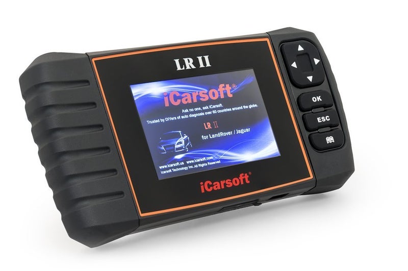 أداة فحص OBD II متوافقة مع iCarsoft LR II لسيارات لاندروفر وجاجوار - متعددة الأنظمة ABS SRS إعادة تعيين الزيت
