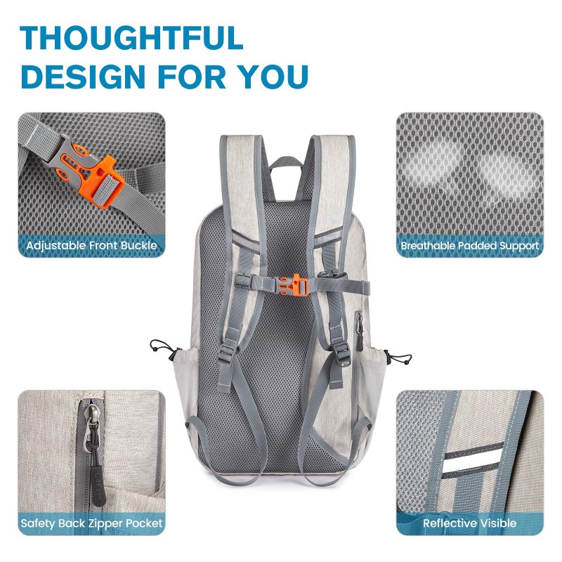 G4Free Lightweight Pickleball Bag, Pickleball Backpack for Women and Men, Adjustable Padel Bag, Fits 2 to 4 Paddles, Shoulder Daypack for Sports, Ivory White, Backpack - Image 4